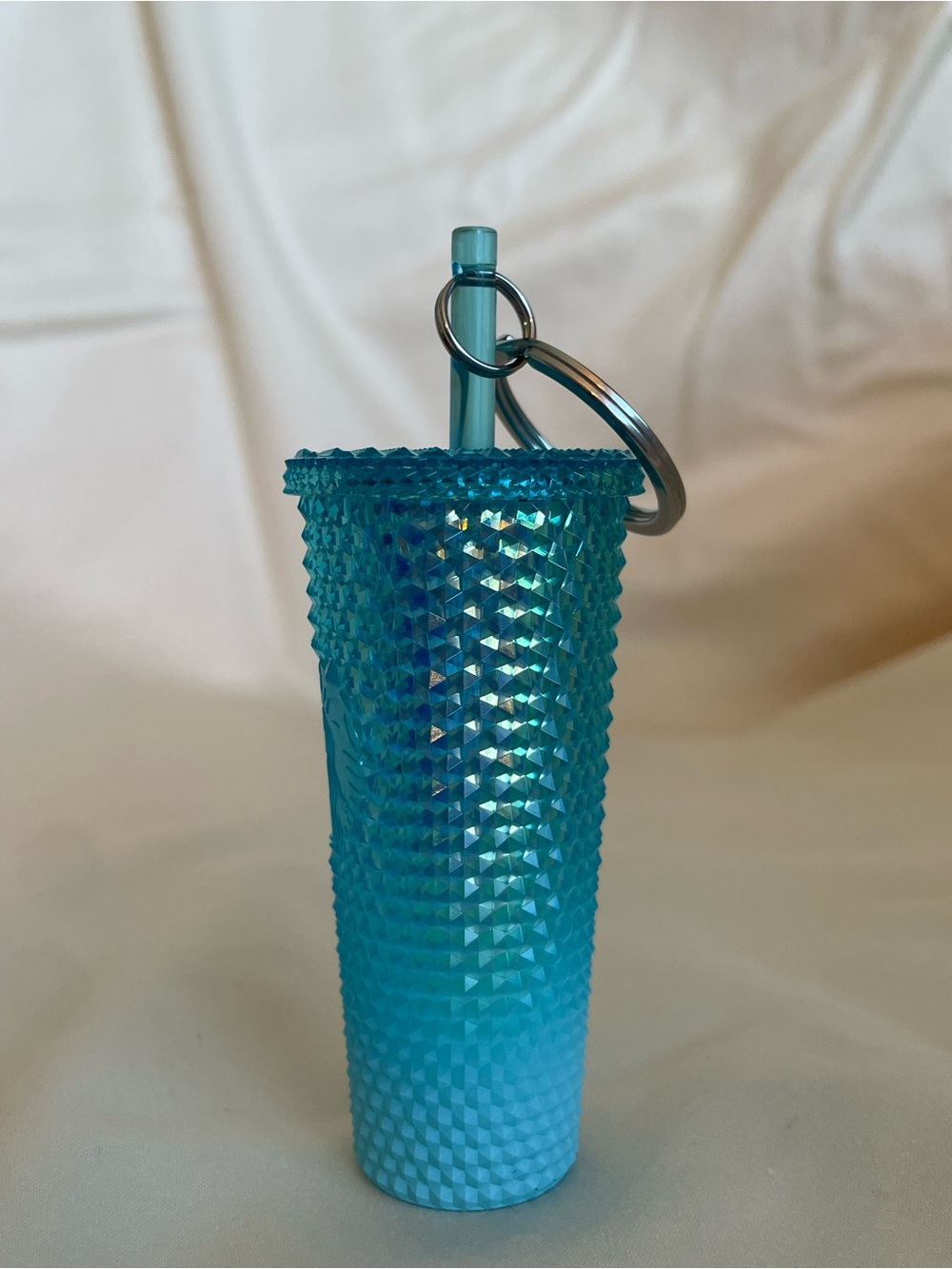 Starbucks Glacier Blue Ombré Studded Cold Cup Mini Keychain - Picture 3 of 3